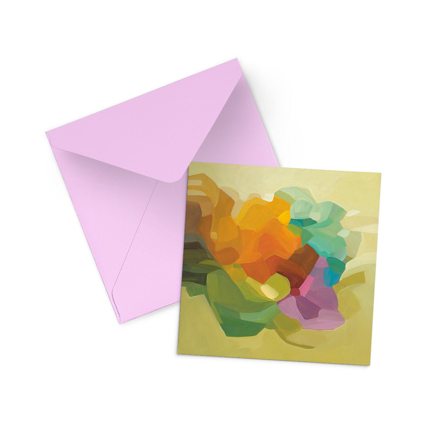abstract art card uk with pink envelope