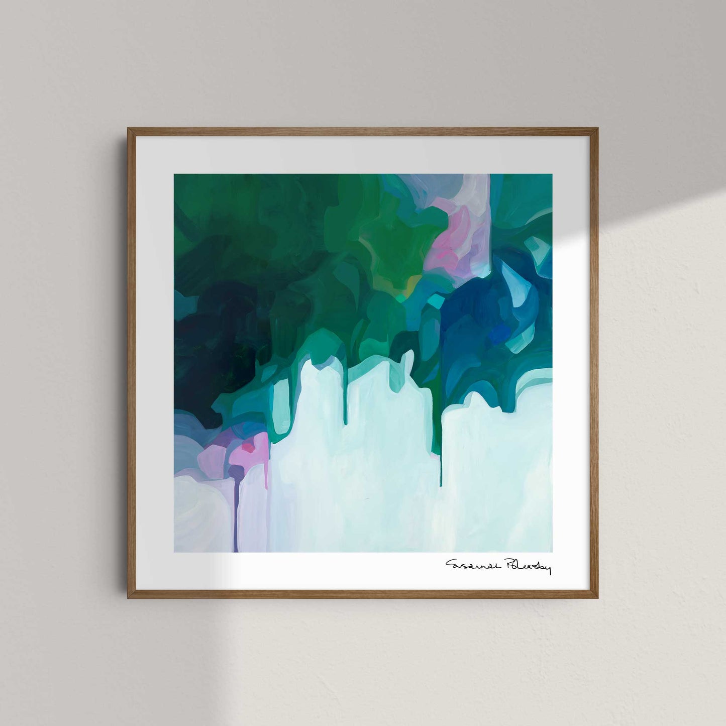 framed square acrylic abstract painting art print