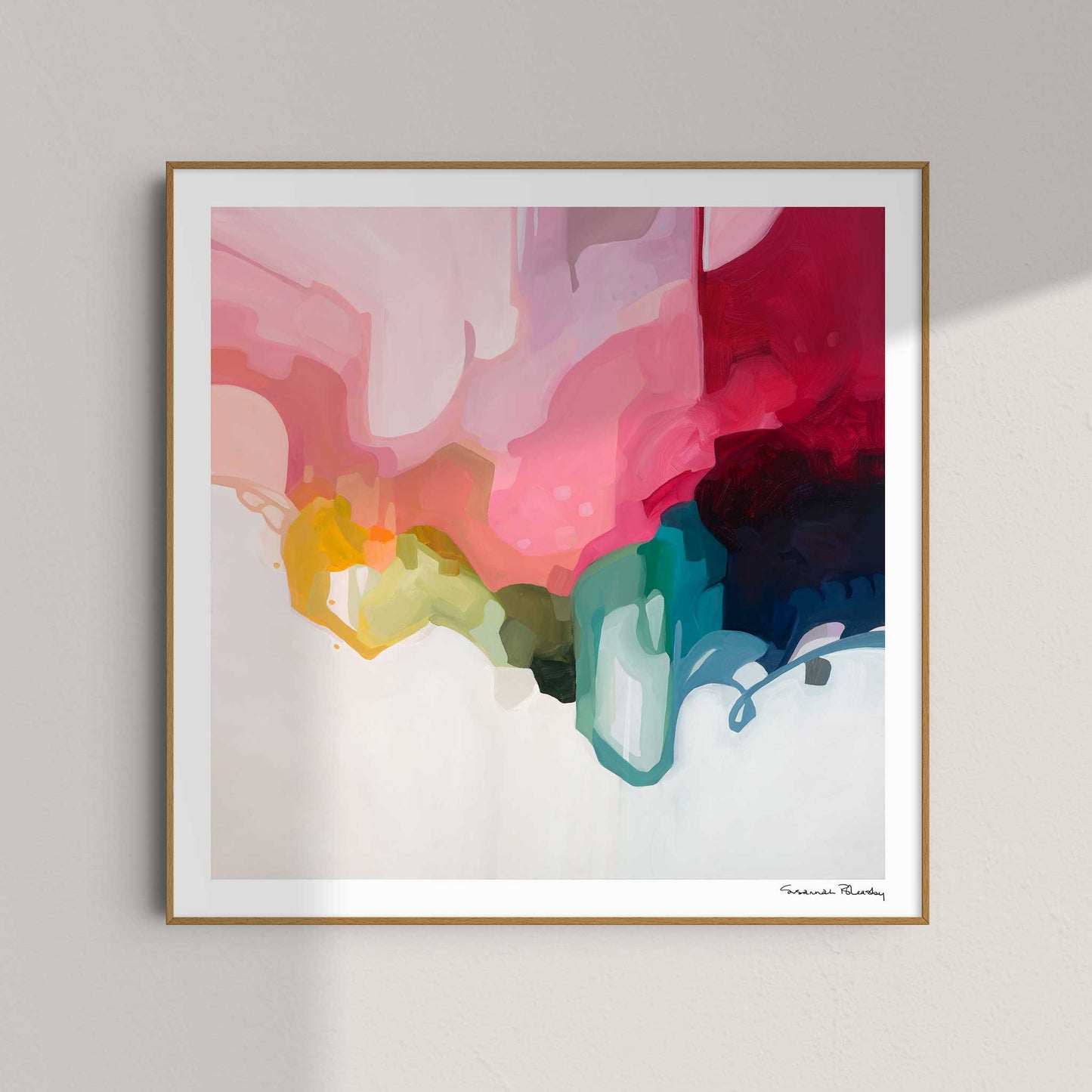 square wall art print of contemporary abstract painting