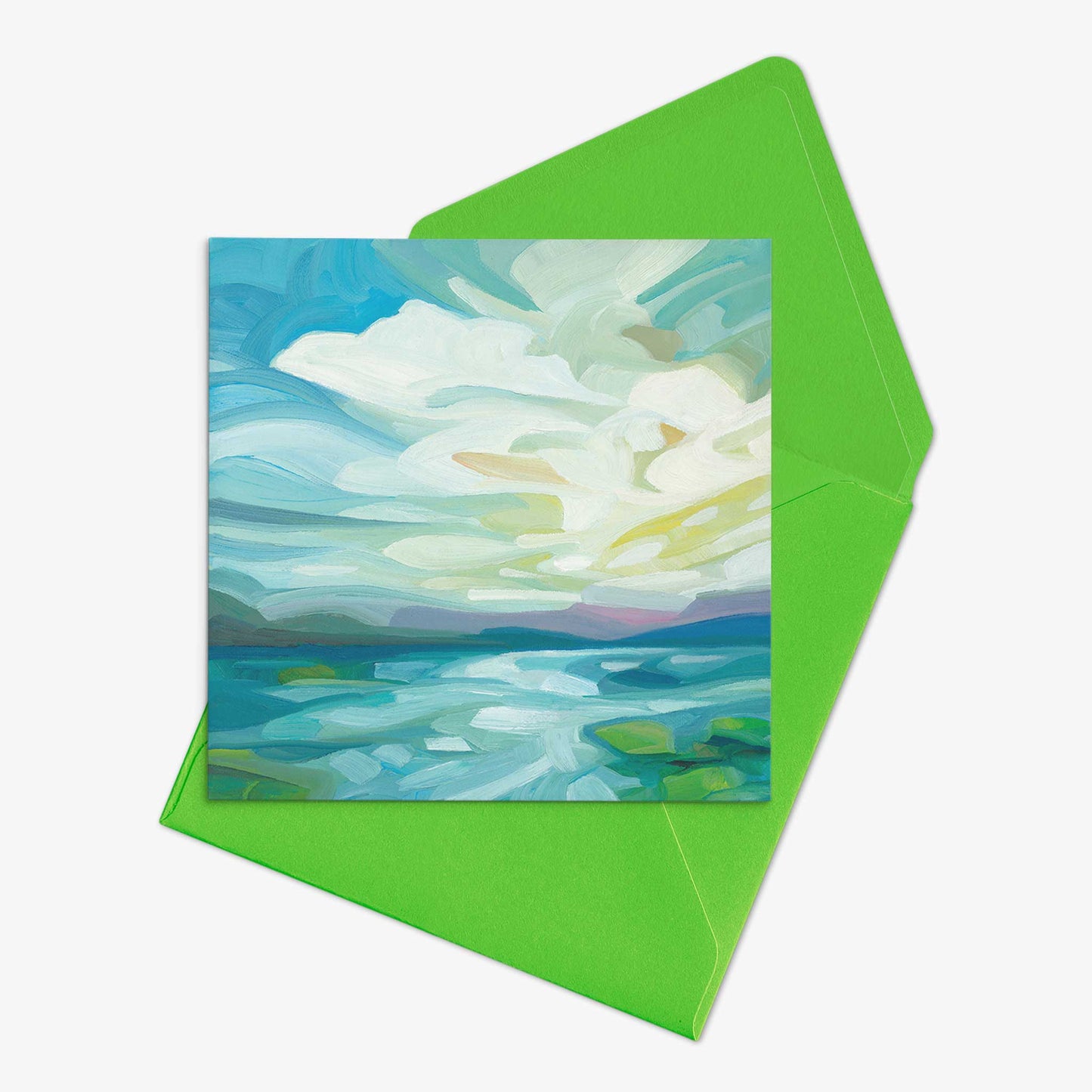 abstract coastal landscape greeting card