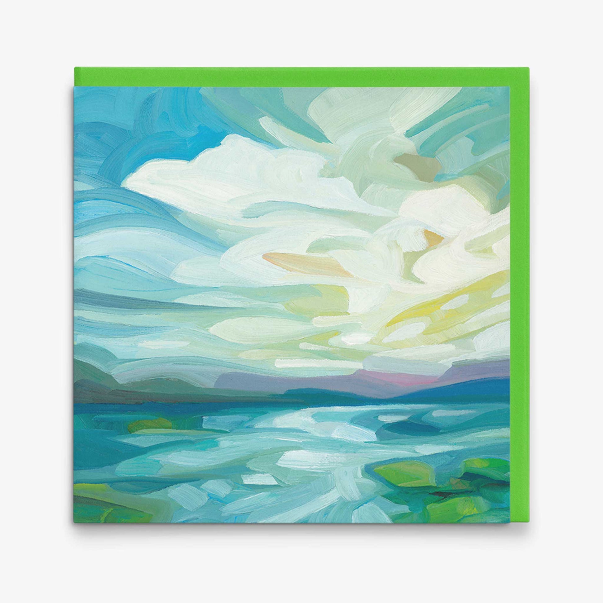 lakefront shoreline landscape greeting card