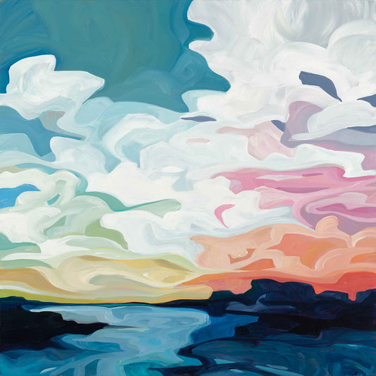 abstract evening sky painting