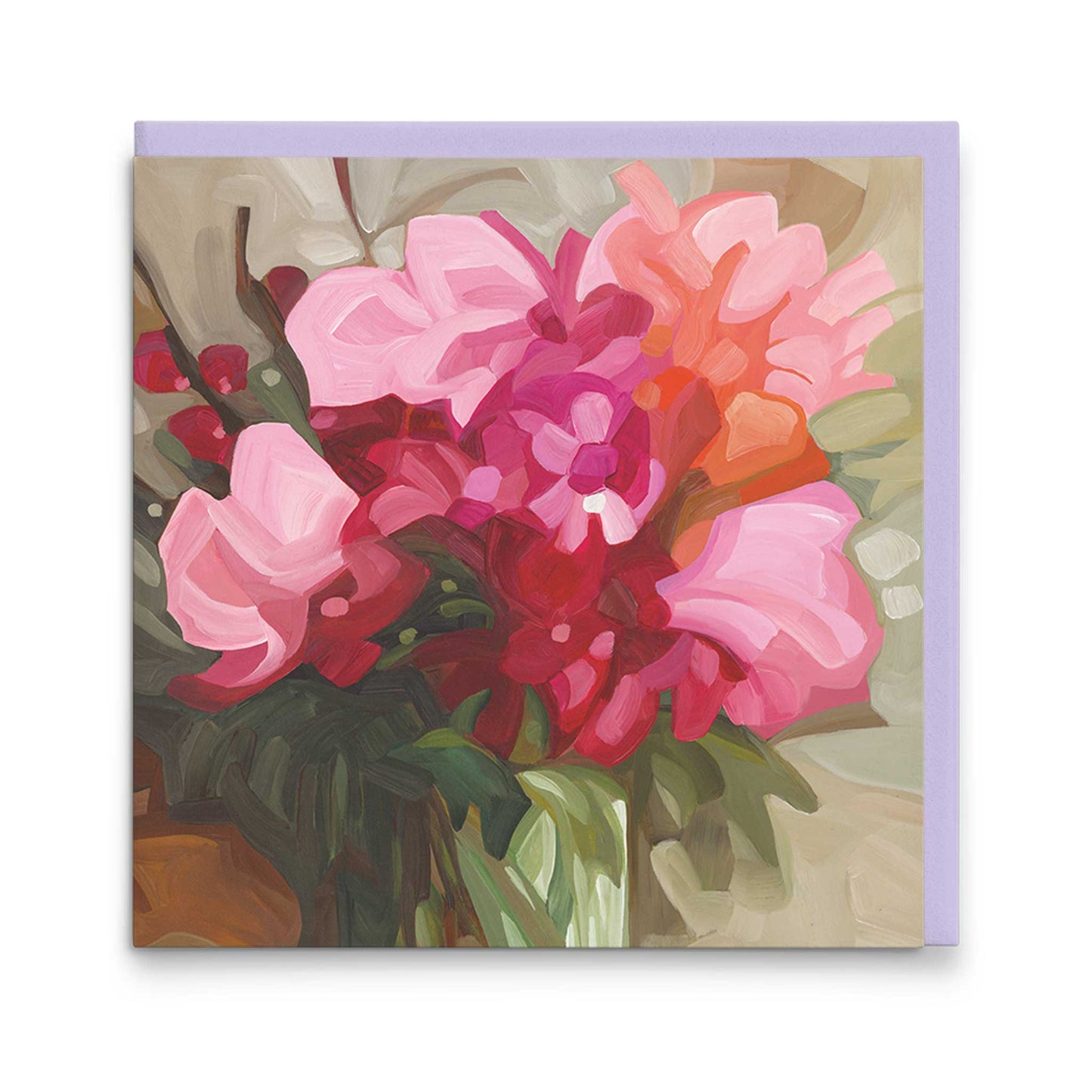 birght abstract wildflowers art card