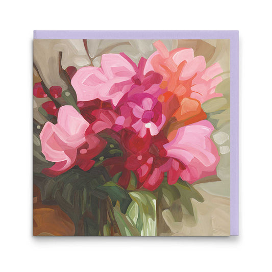 birght abstract wildflowers art card