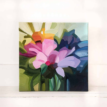 small bright abstract floral painting