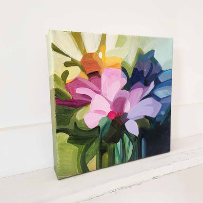 8x8 abstract floral painting