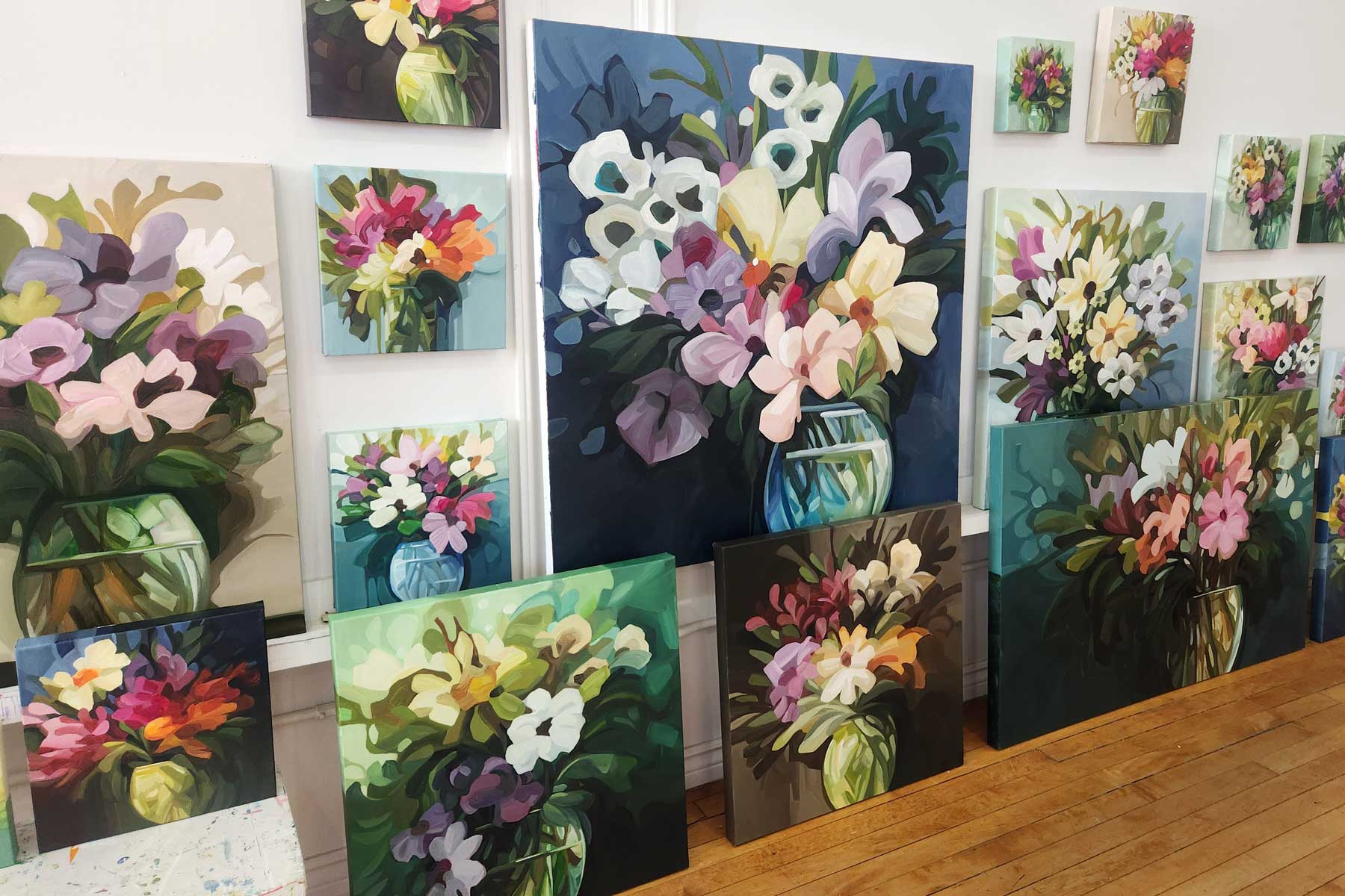 abstract floral paintings collection fleury