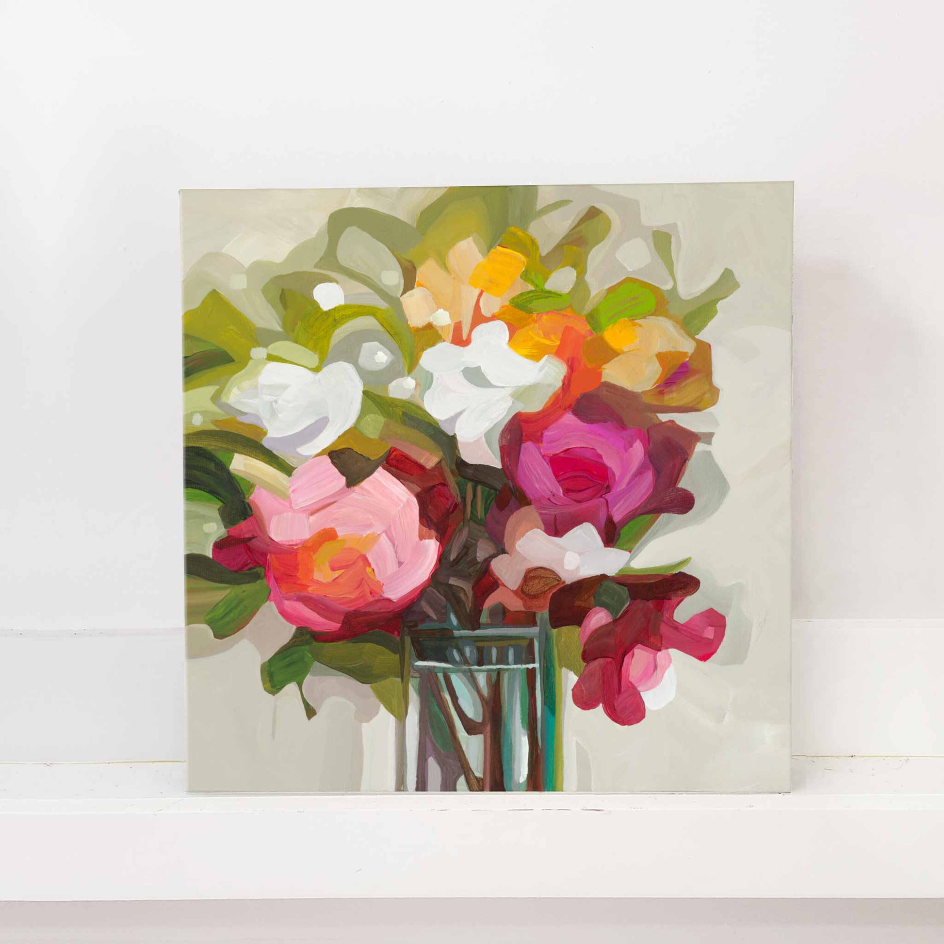 small abstract flower painting