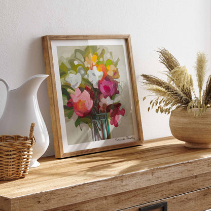 abstract floral bouquet wall art print