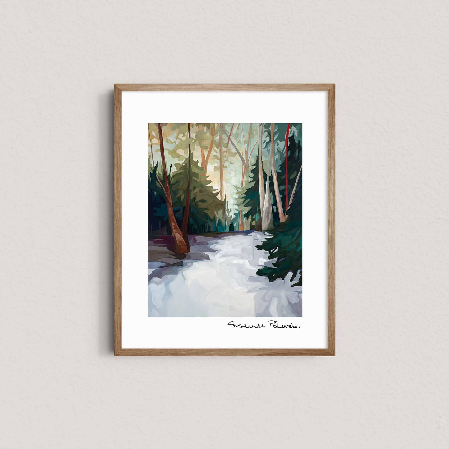 8x10 art print of abstract forest landscape painting print by Canadian artist Susannah Bleasby