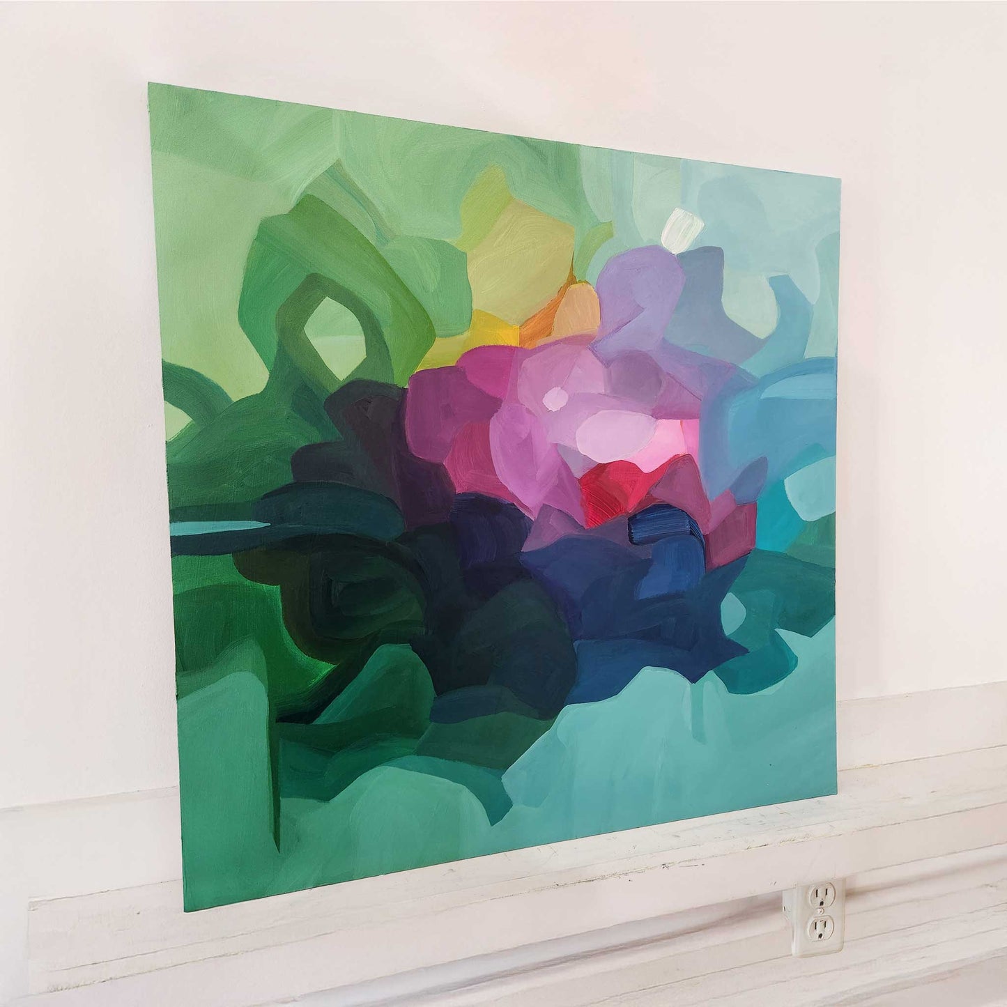 abstract green painting cherish