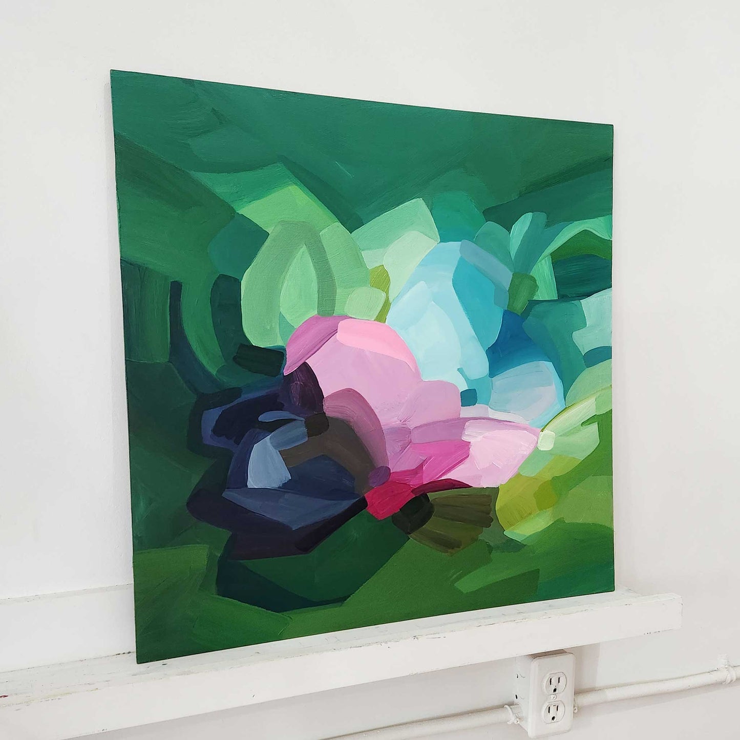 abstract green painting frolic