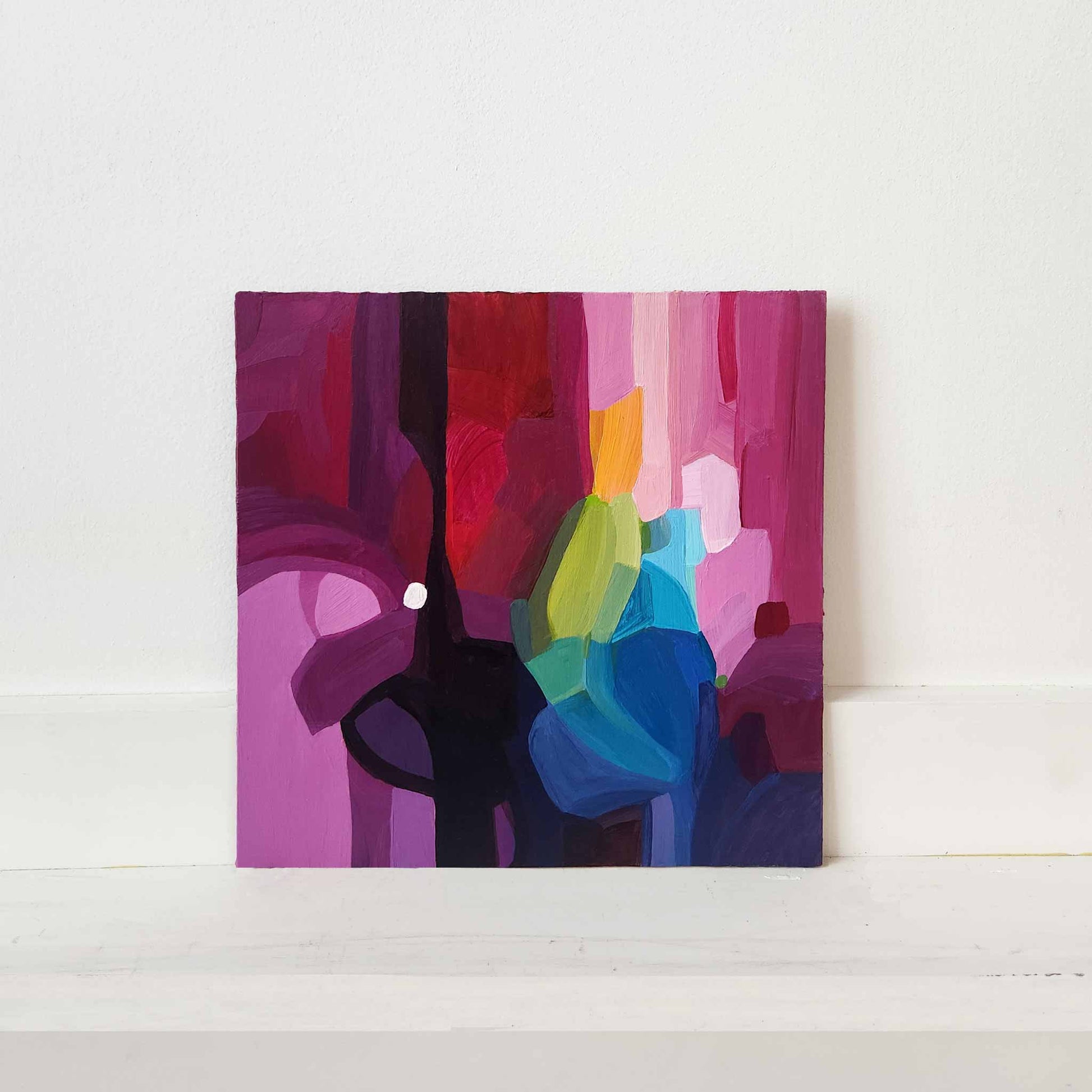 abstract magenta painting 10x10