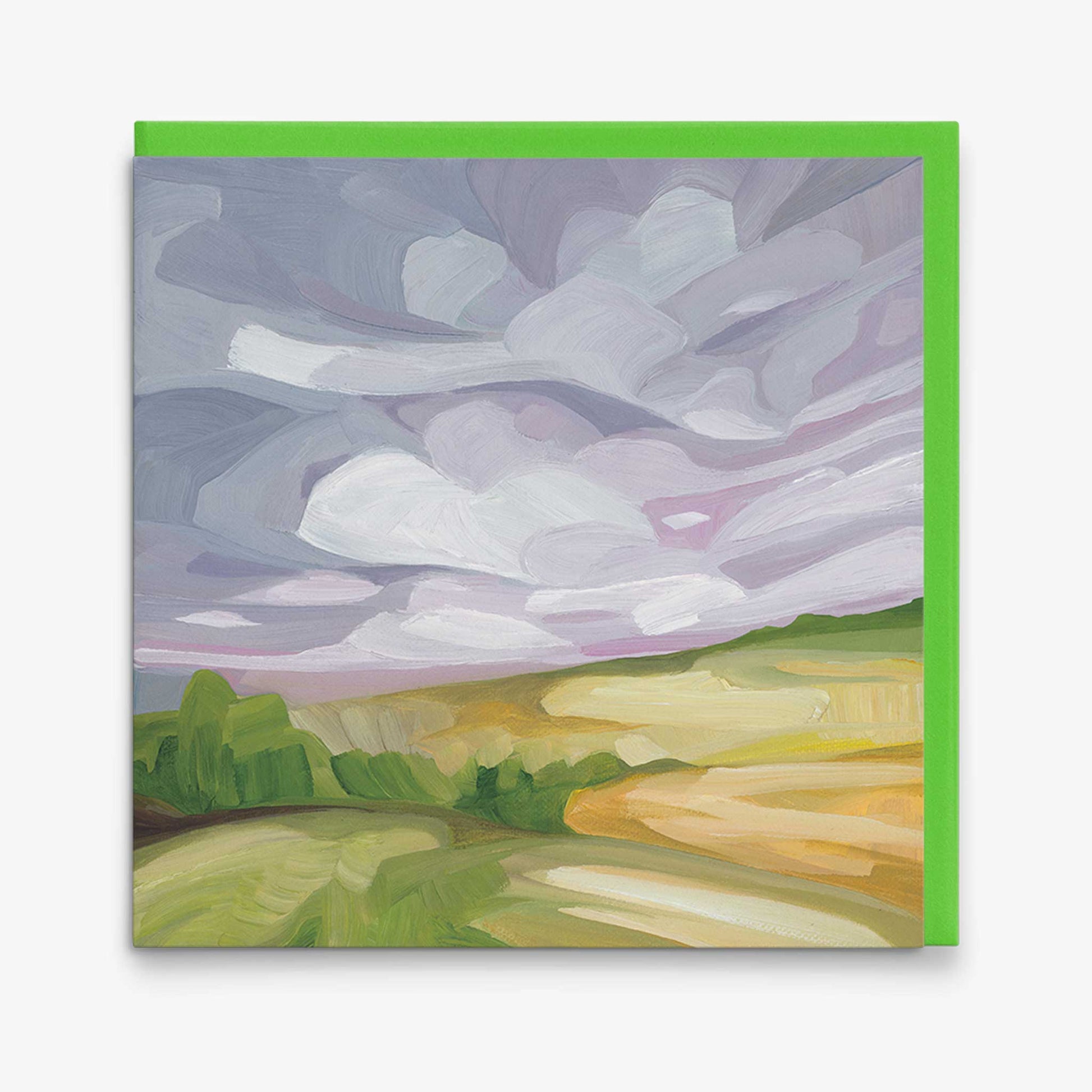 abstract mauve sky painting greeting card