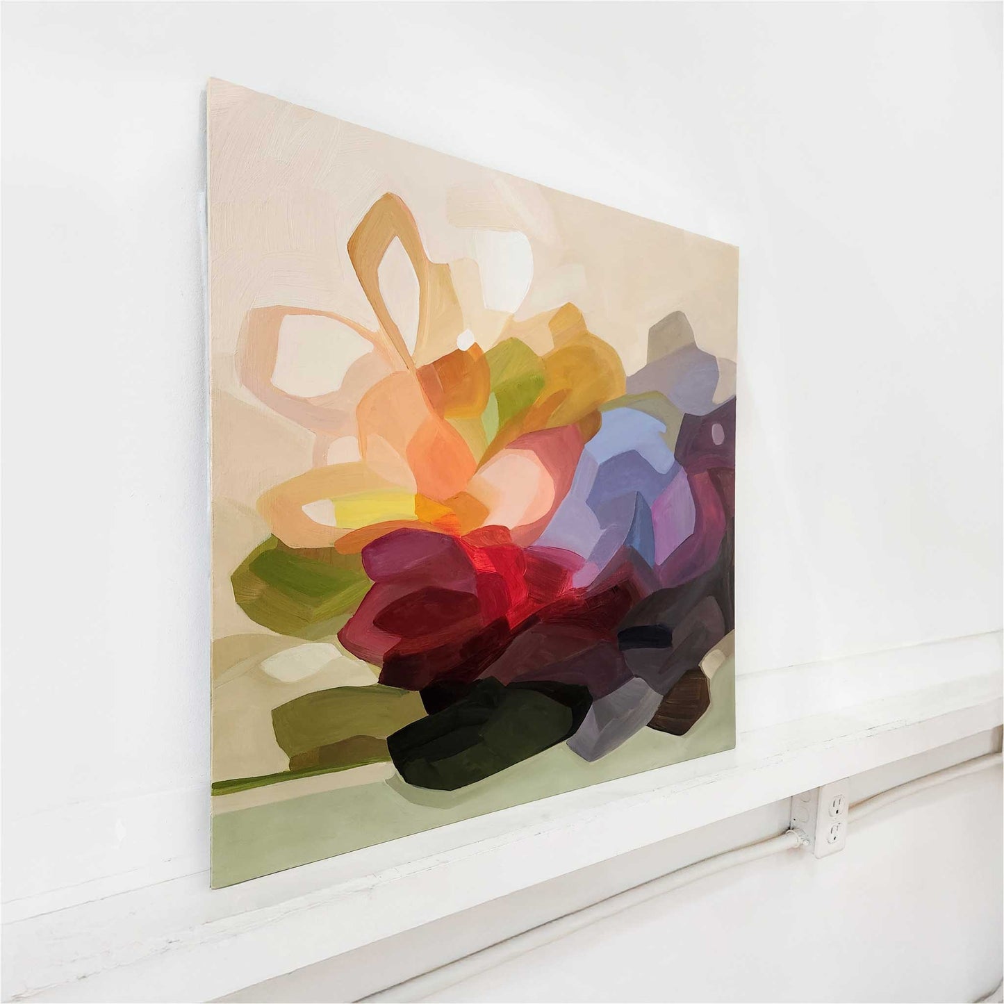 abstract peach purple painting