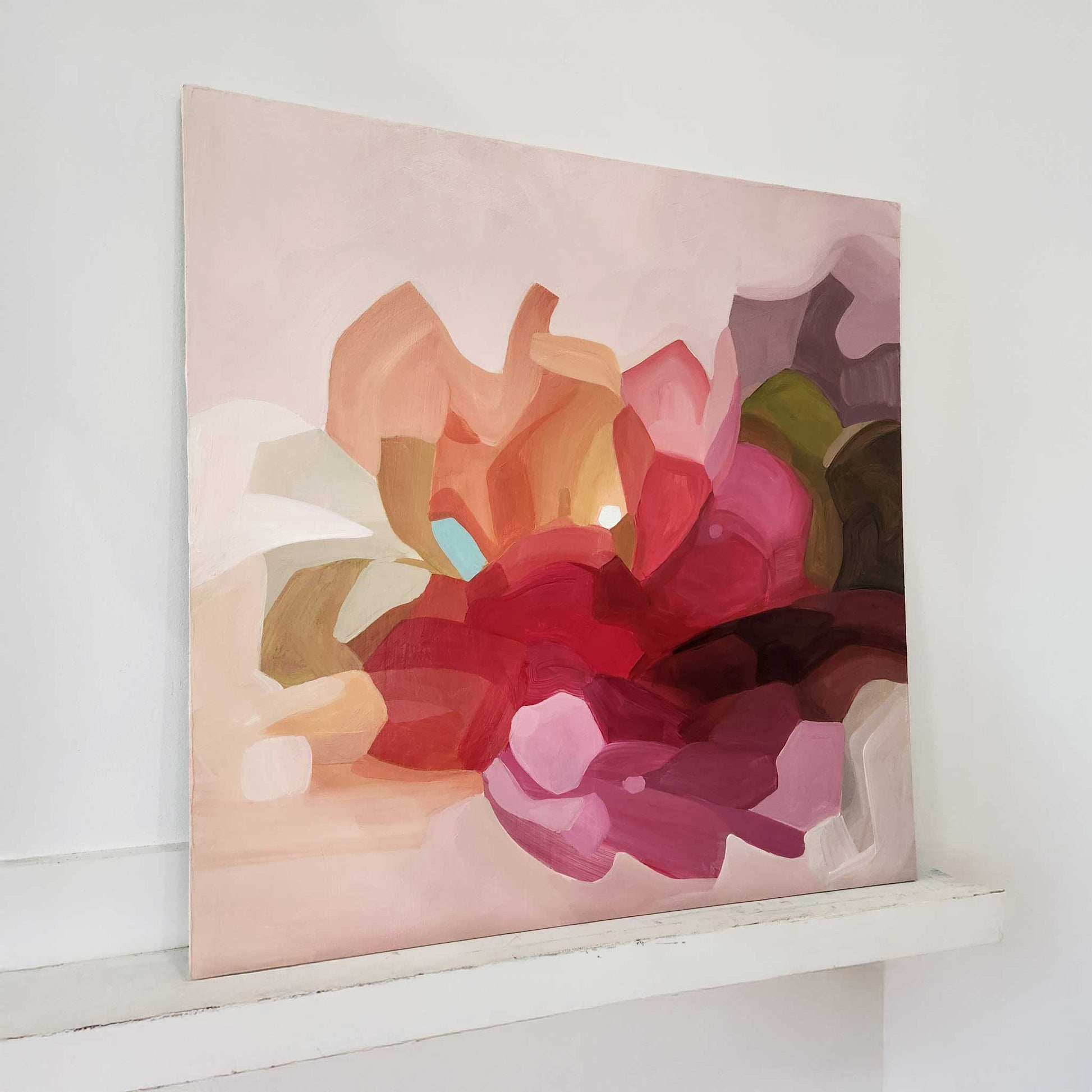 abstract pink painting tickled