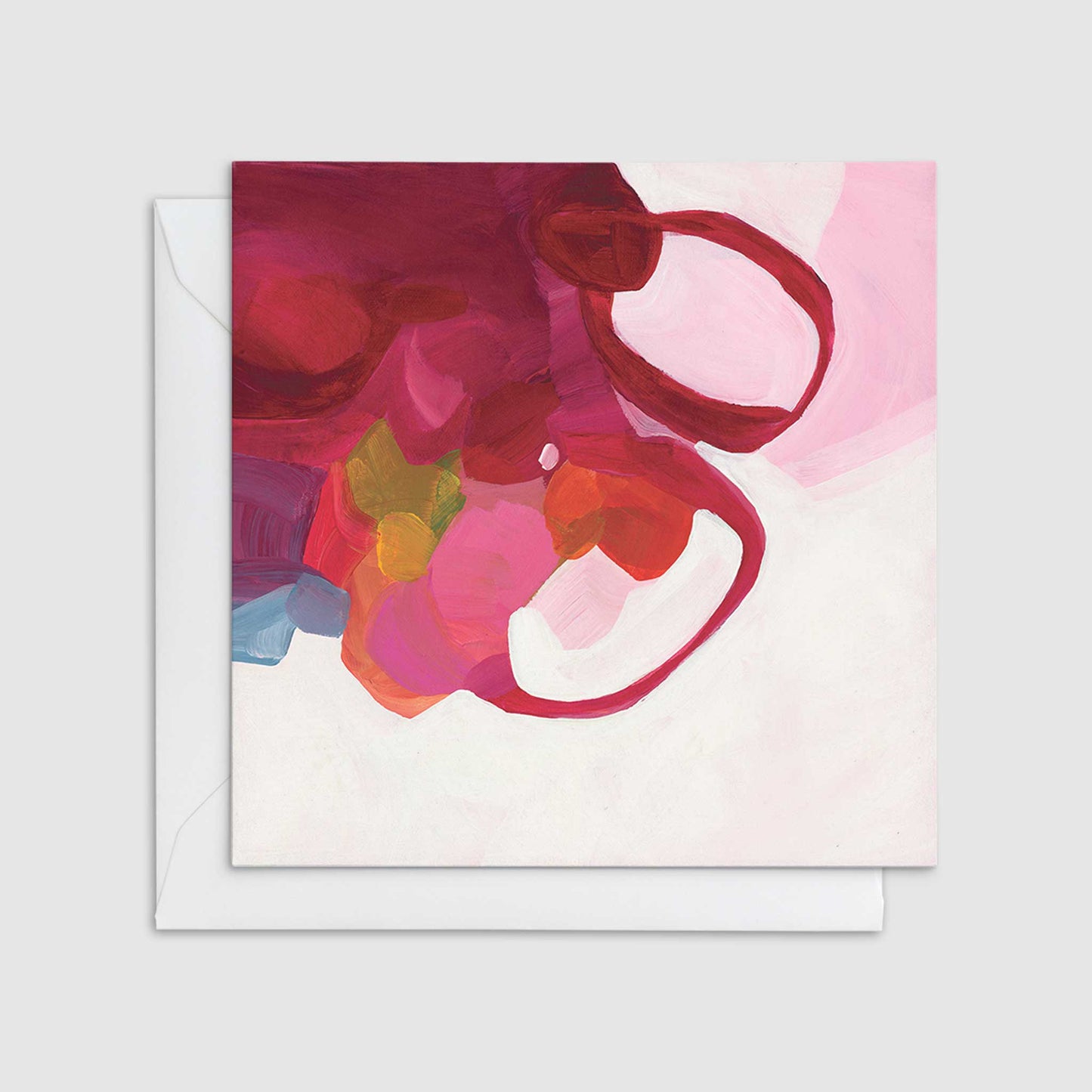 abstract red painting greeting card with envelope