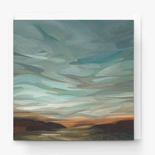 sky art greeting card in muted colours