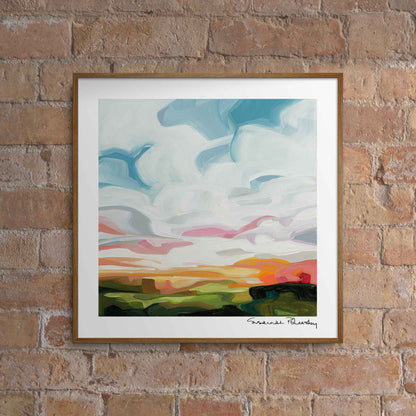 abstract sky painting blue 12x12 art prints