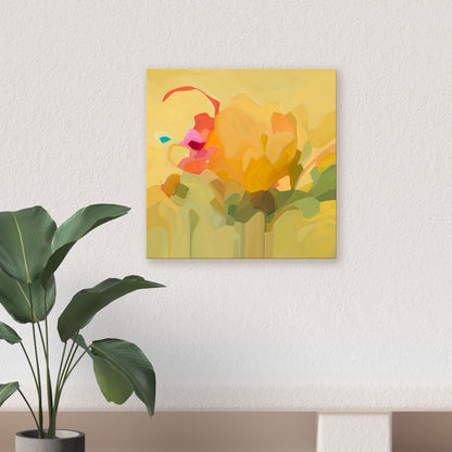 abstract yellow canvas artwork