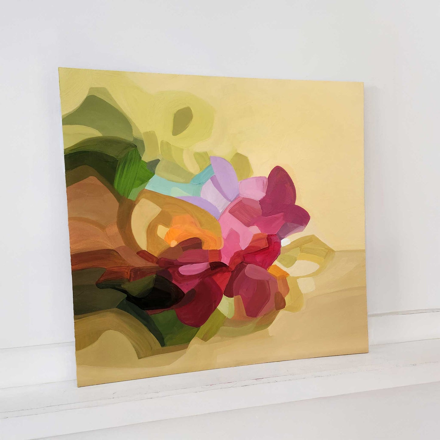 abstract yellow painting whirlybird