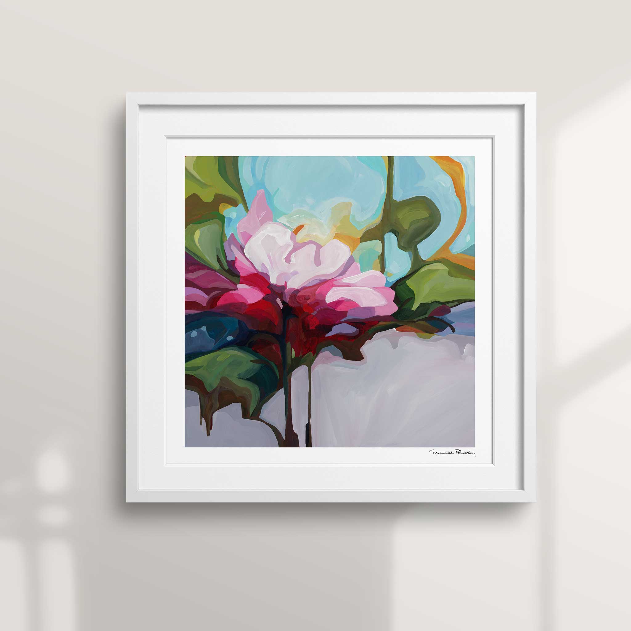 acrylic flower painting floral wall art print
