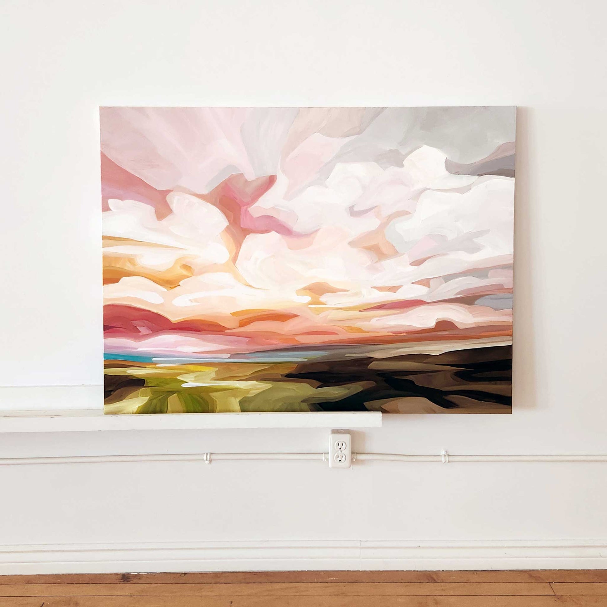 acrylic sky painting of a pastel sky called sundrift