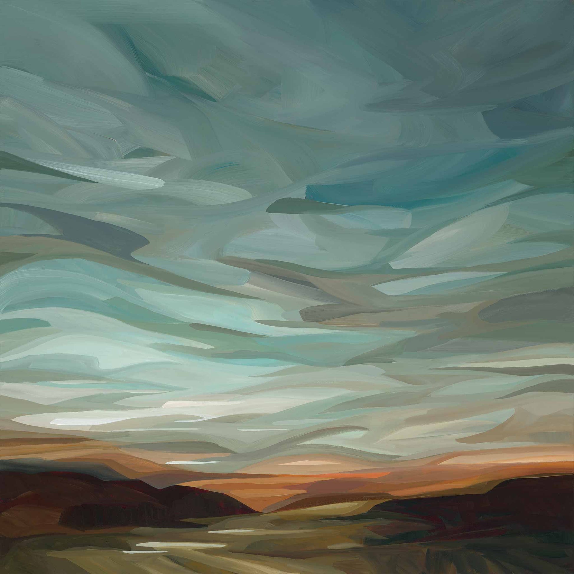 afterglow abstract landscape painting image 