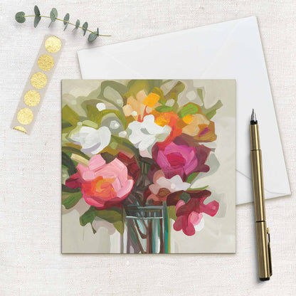uk art cards with warm summer floral painting