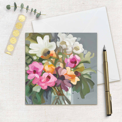 uk art cards with pink floral paintings