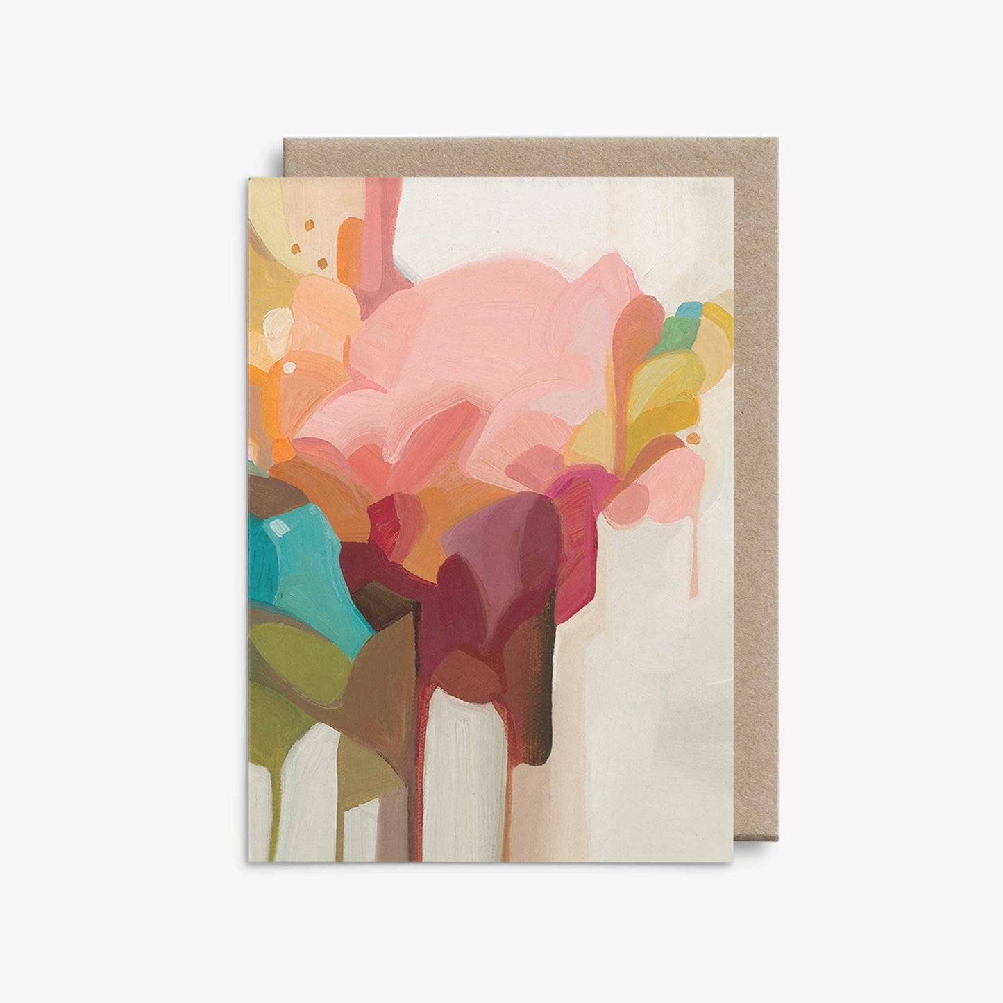 autumn flower bouqet artist greeting card with kraft envelope
