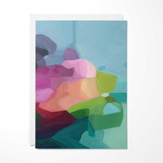 blue abstract double sided art card