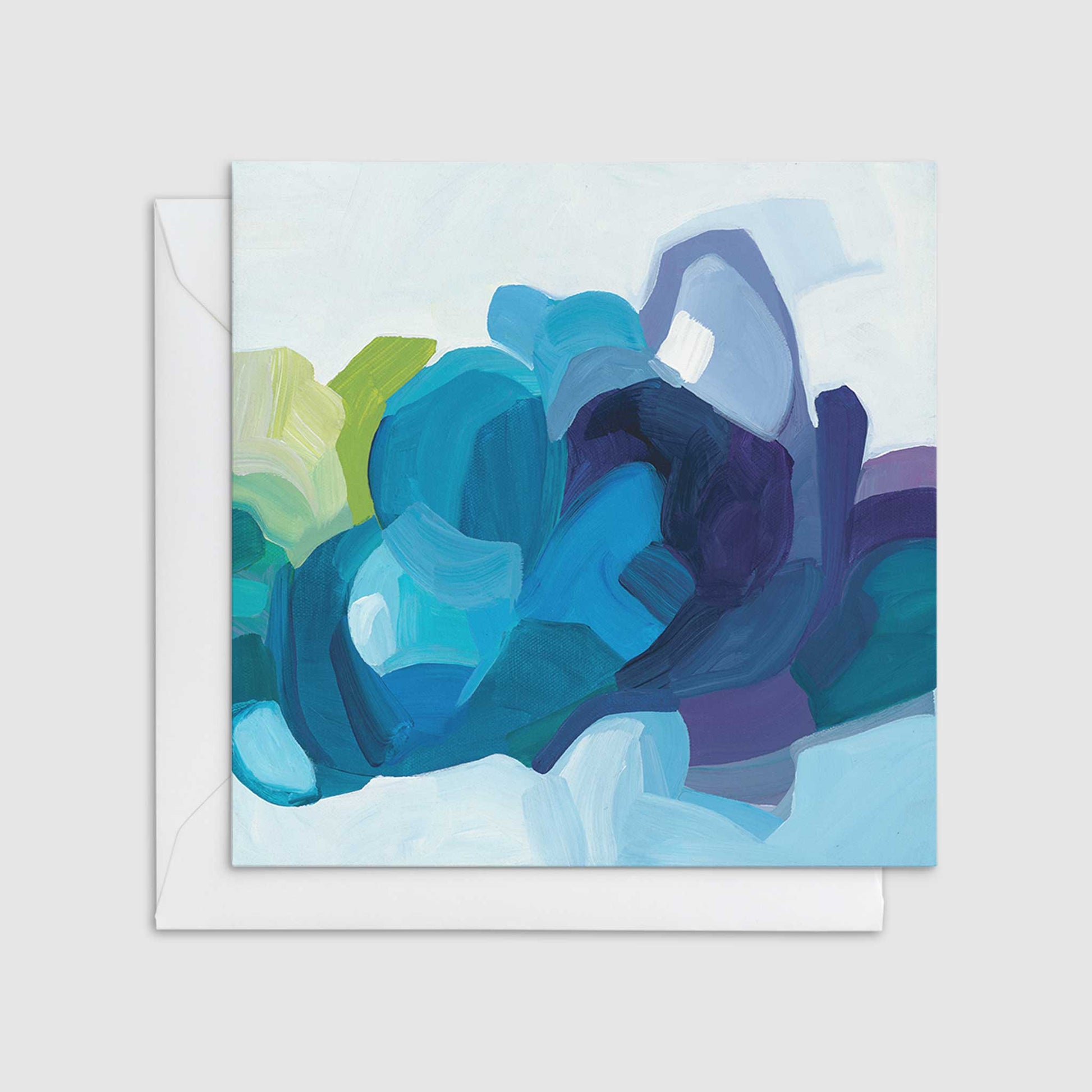 blue abstract painting art card