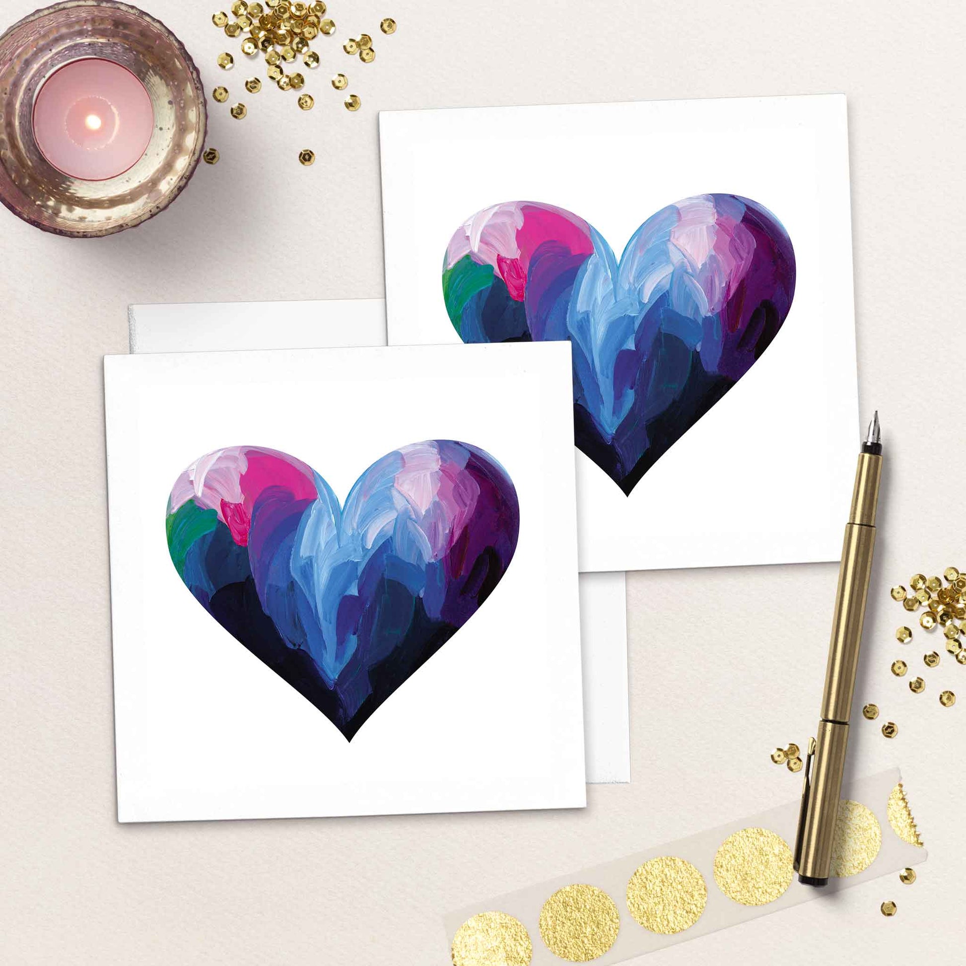 blue heart soulmate galentines cards