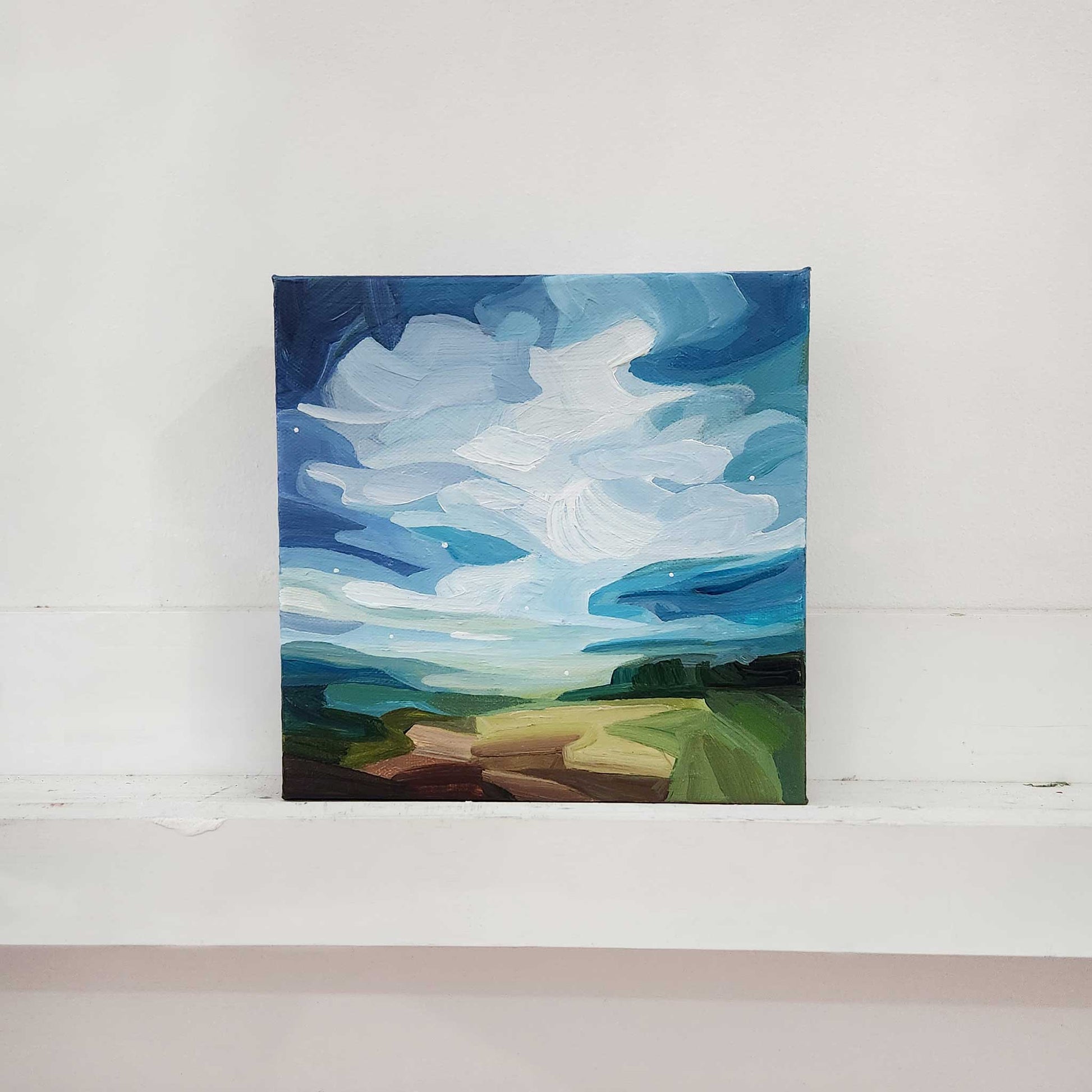 blue sky painting 8x8 canvas front