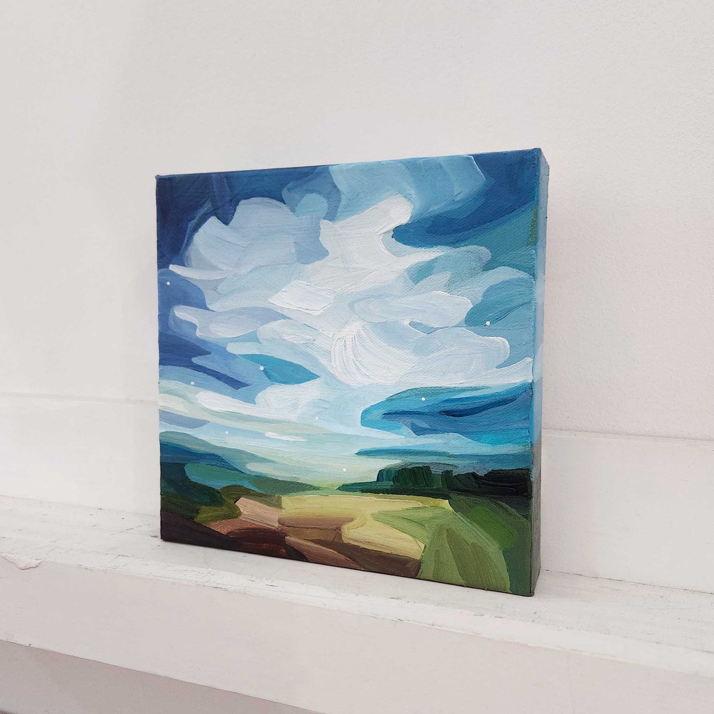 blue sky painting 8x8 canvas right side