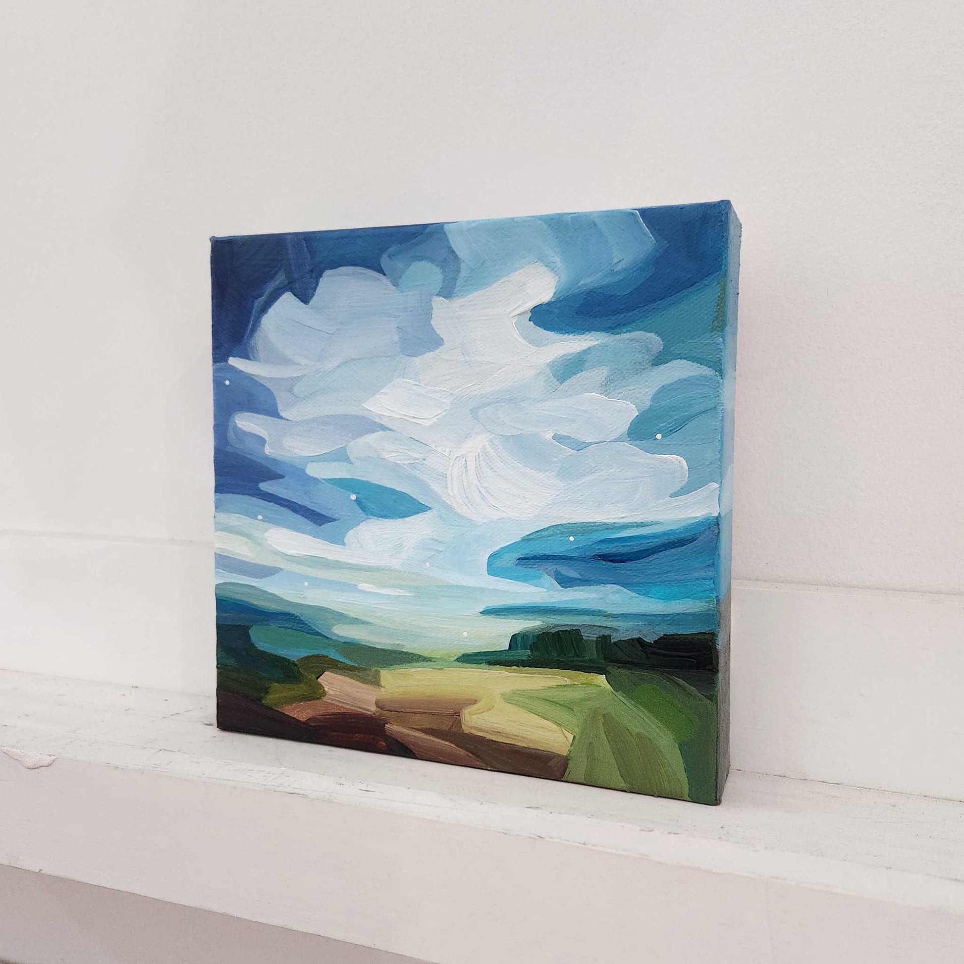 blue sky painting 8x8 canvas right side