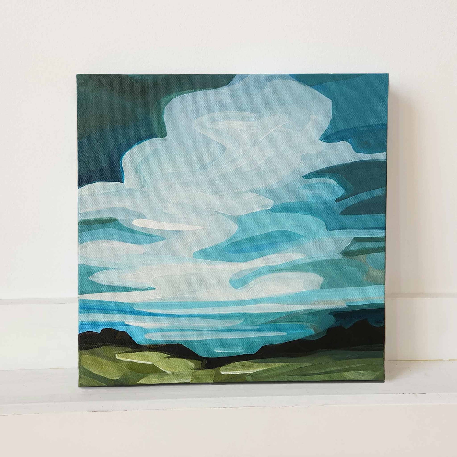 blue sky painting abstract landscape