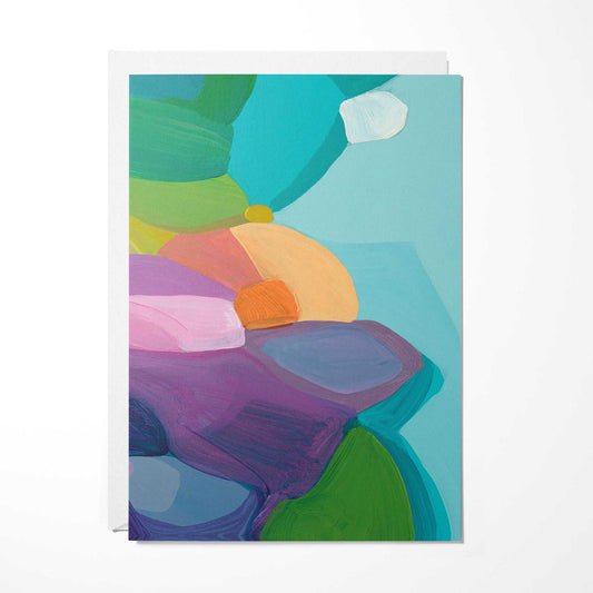 bright blue abstract double sided art card