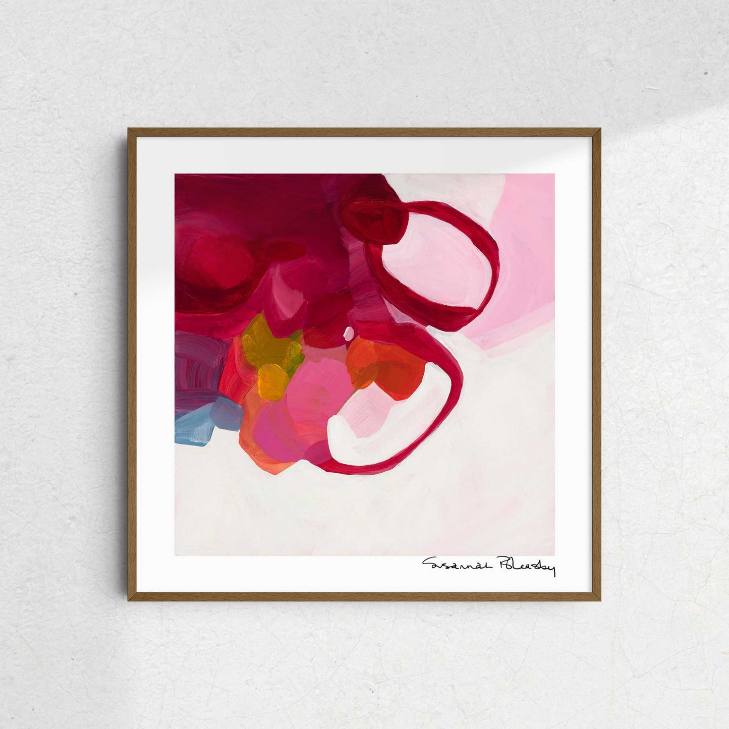 bright red abstract painting art print by Canadian artist Susannah Bleasby