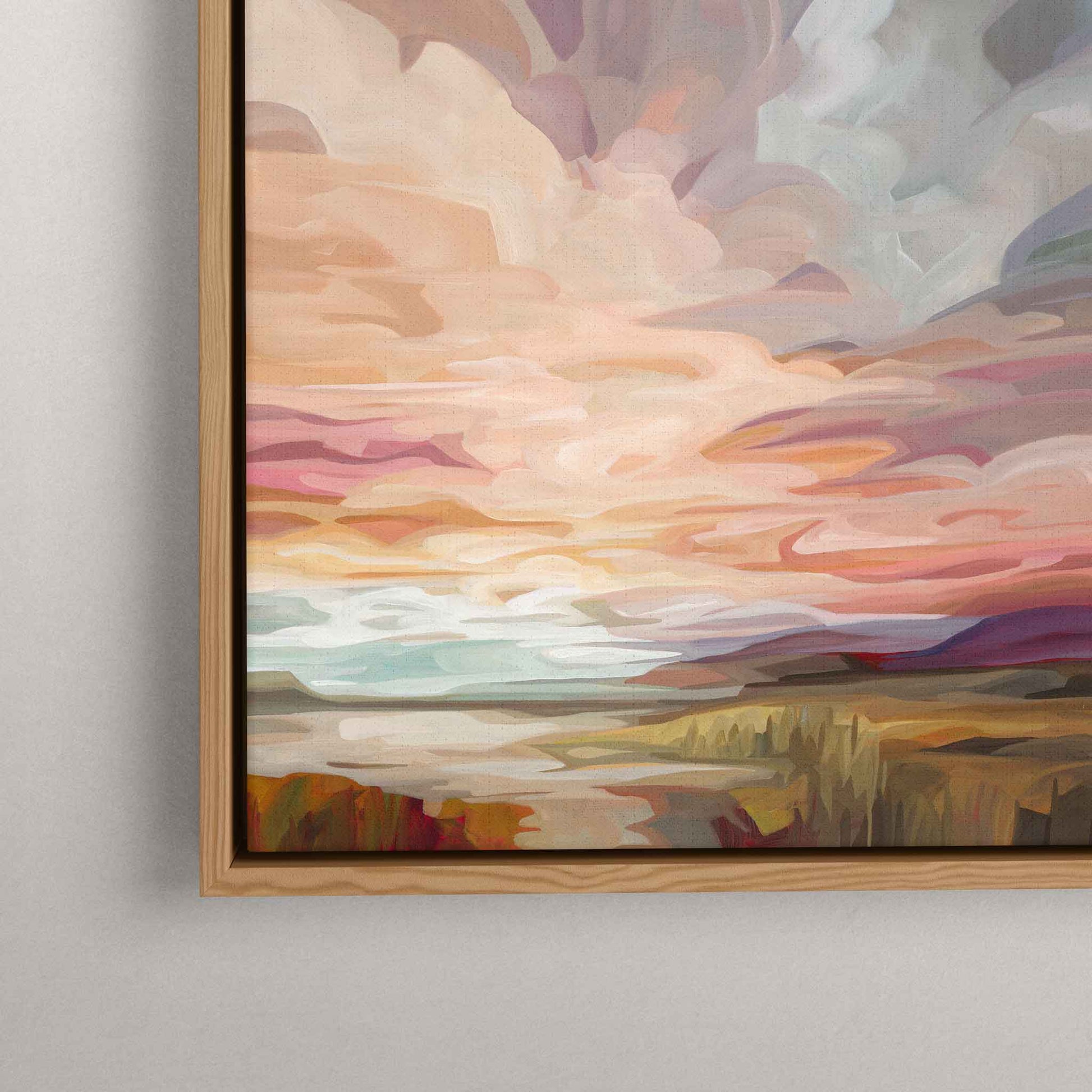 canvas art print desert sunset painting