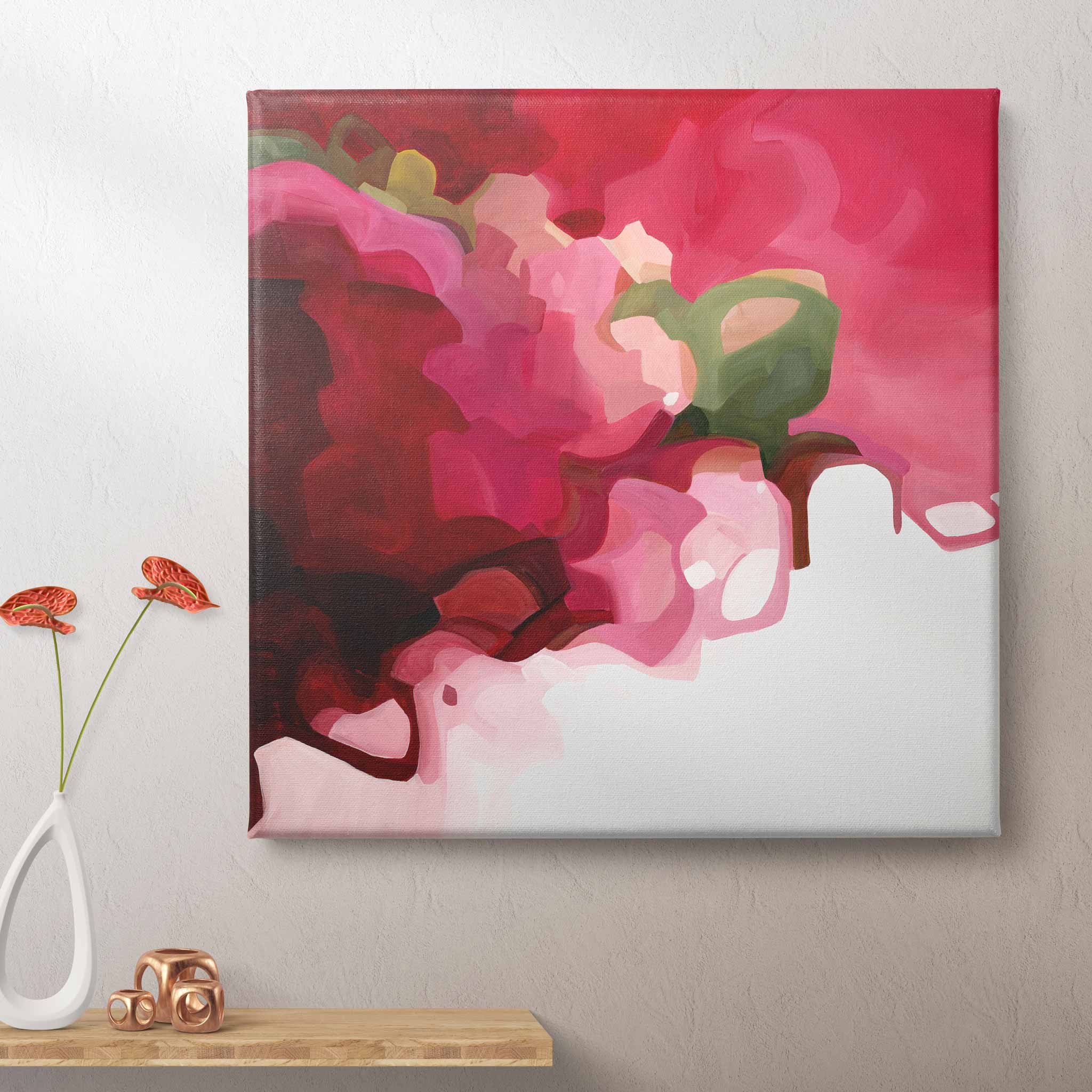 canvas wall art print of a red abstract painting