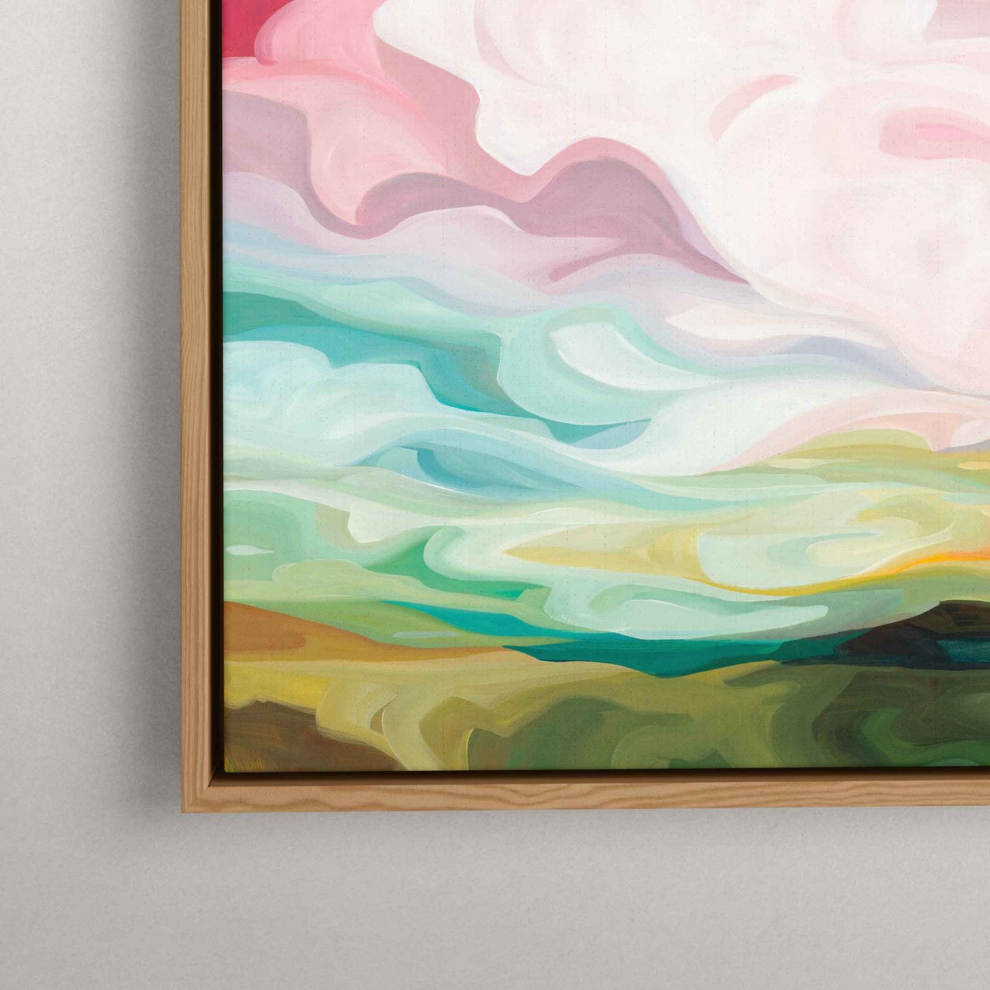 canvas wall art print pink sky painting