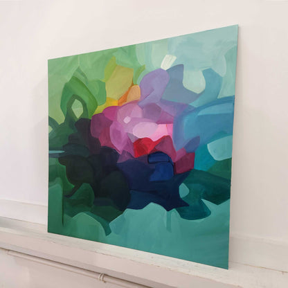 cherish green abstract painting