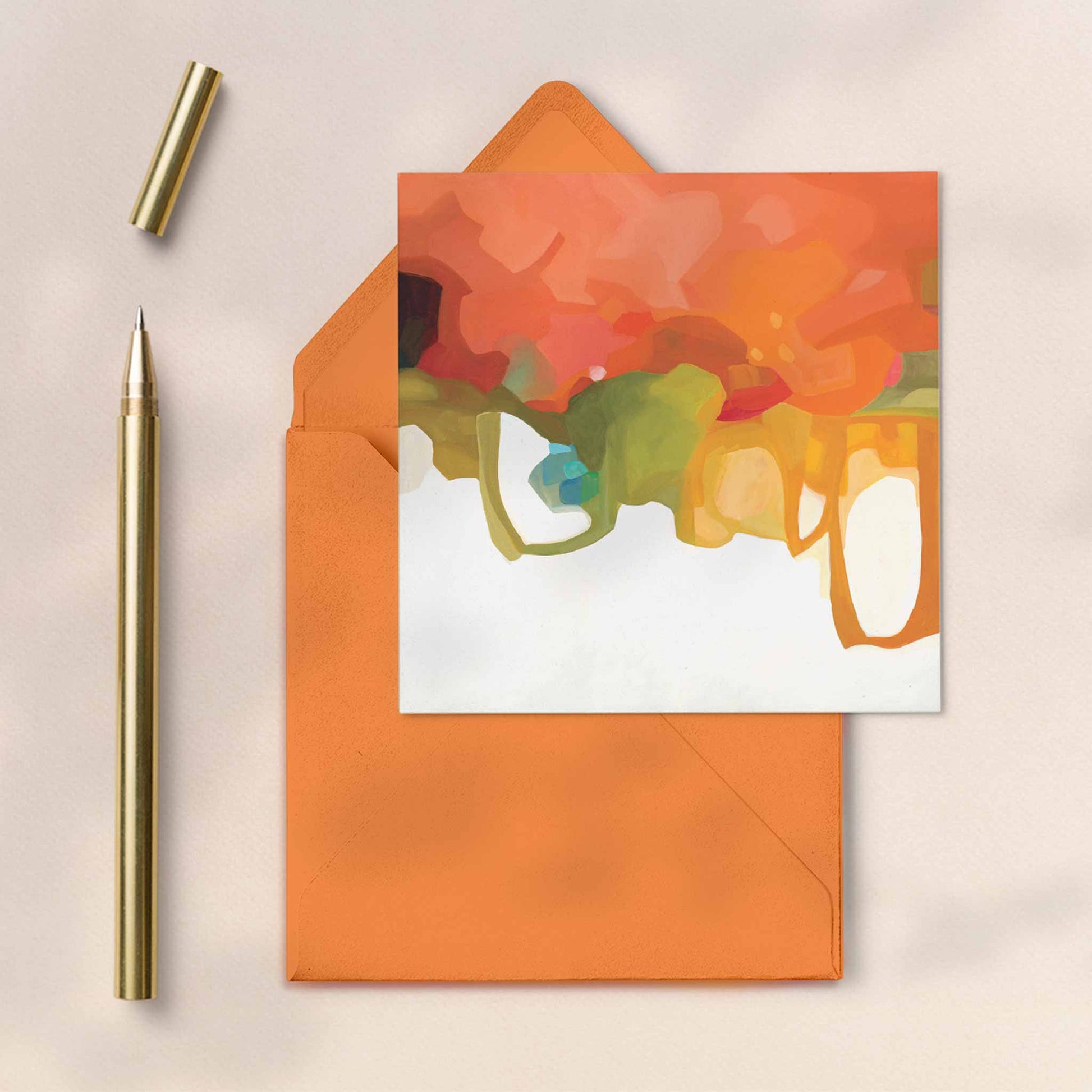 orange art greeting cards UK