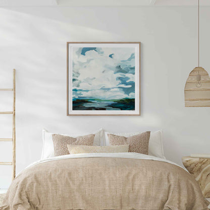 coastal landscape painting wall art print in bedroom