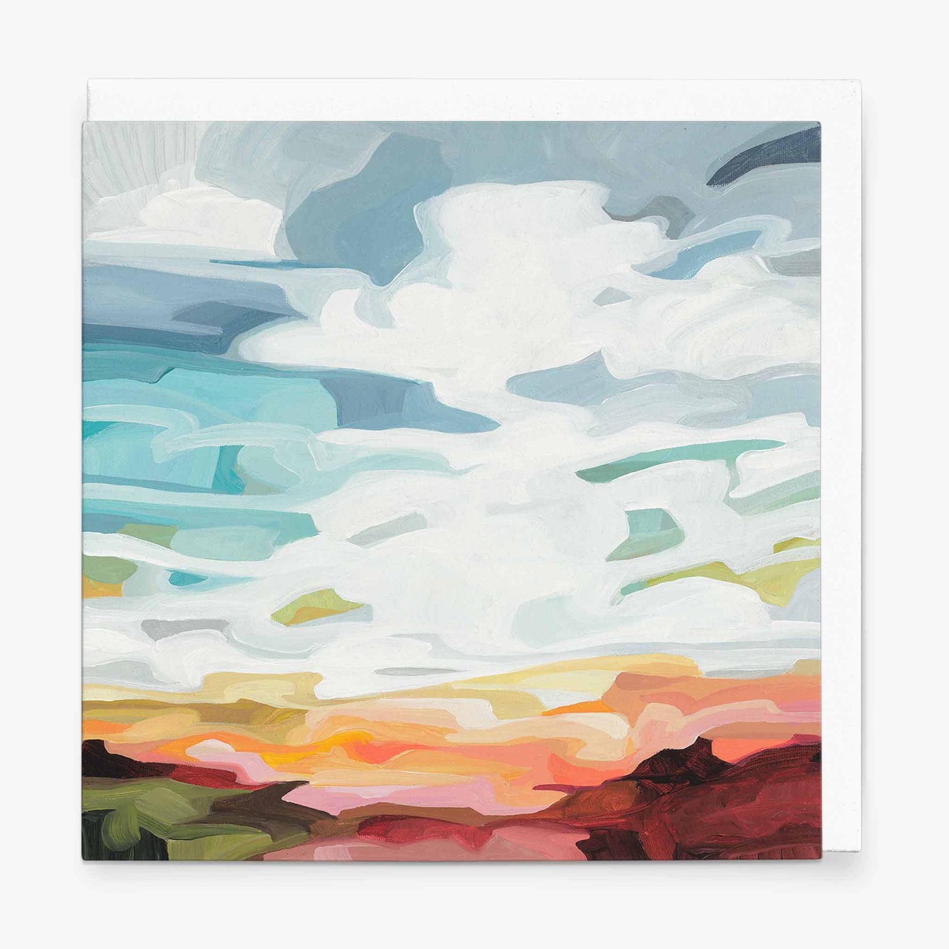 colorful abstract sky art greeting card