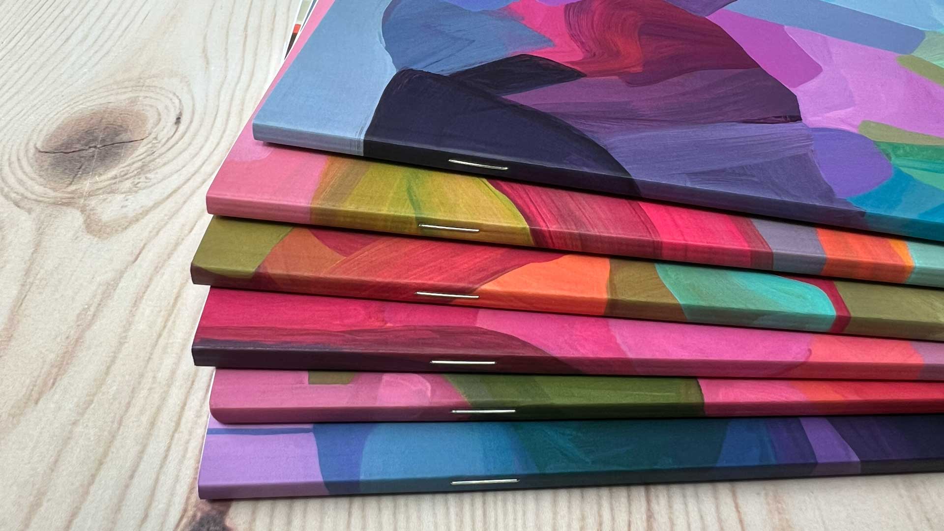 colourful A5 slimline notebooks