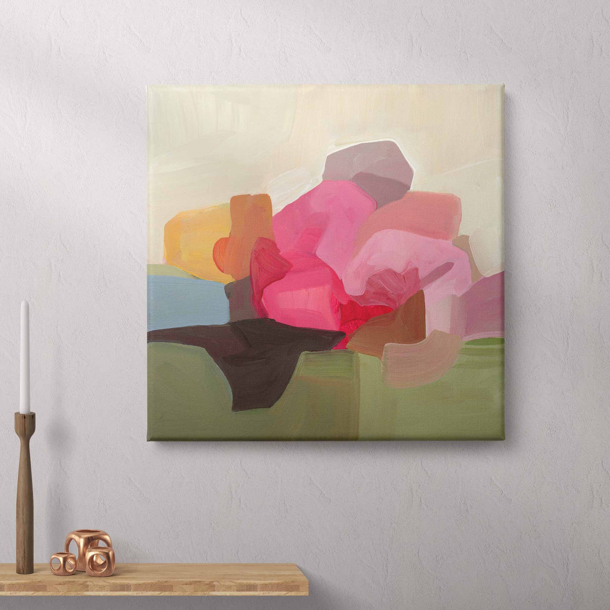 canvas wall art print of a modern abstract floral painting by Canadian artist Susannah Bleasby