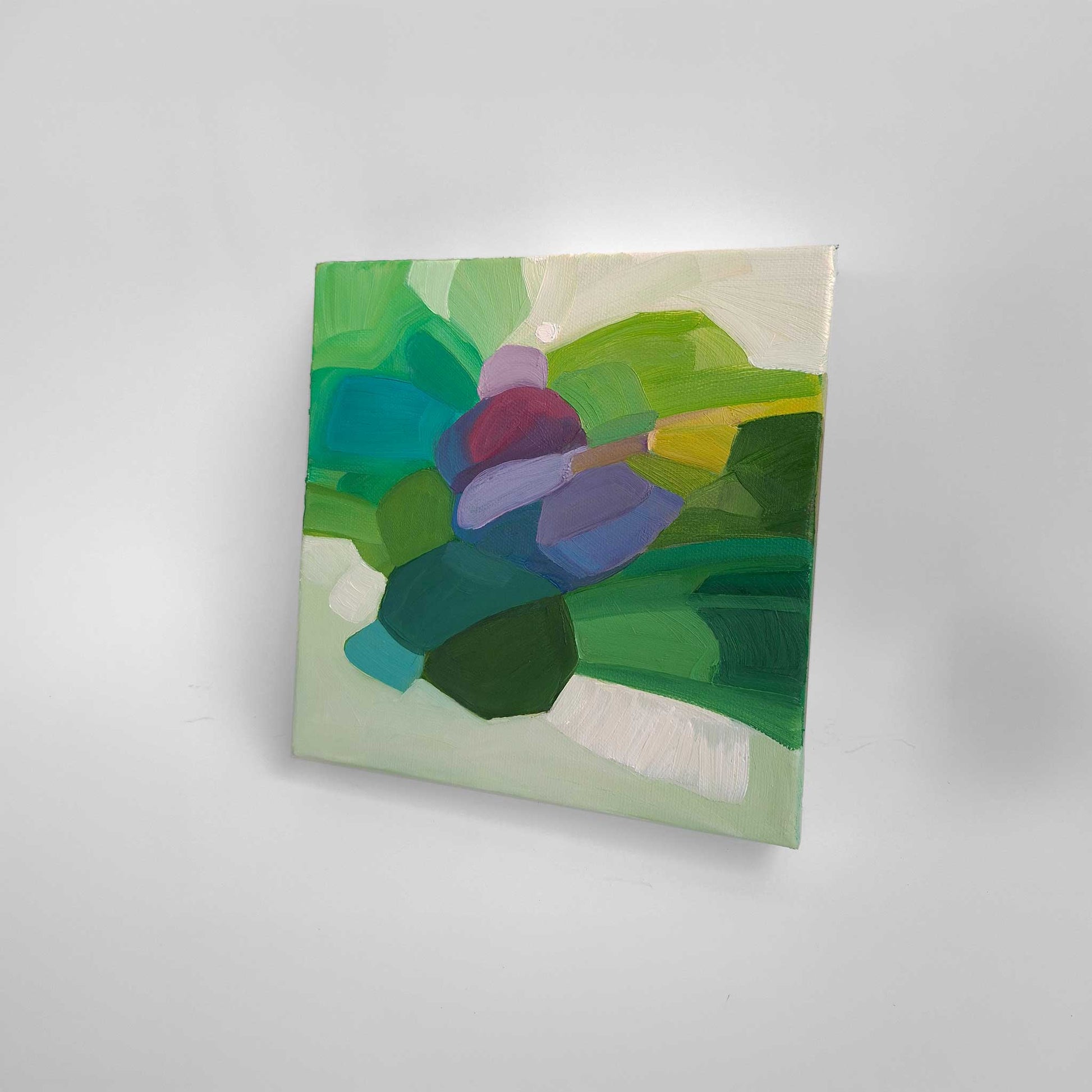 small green abstract original painting